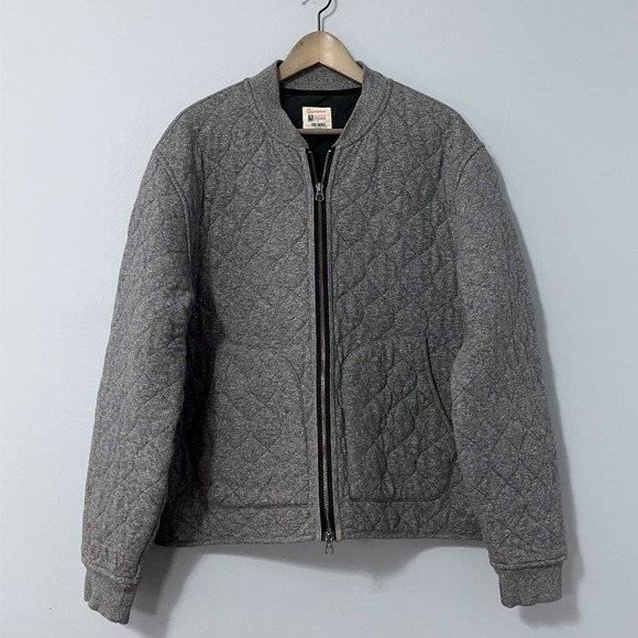 Champion x Todd Snyder Quilted Bomber Jacket Men 2XL Gray Thermal Pockets